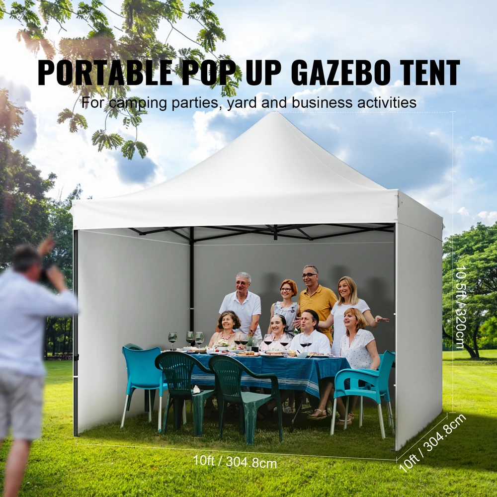 VEVOR Išskleidžiama pavėsinės palapinė 304x304cm su sienelėmis