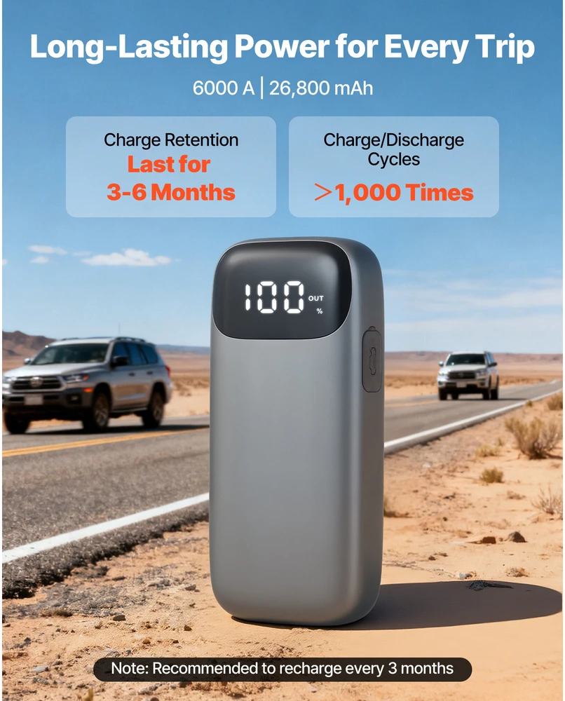 VEVOR Automobilio akumuliatoriaus paleidimo įrenginys 6000A