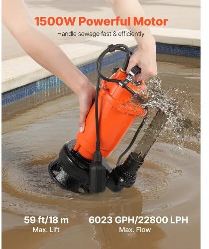 VEVOR 1500 W povandeninis nuotekų siurblys