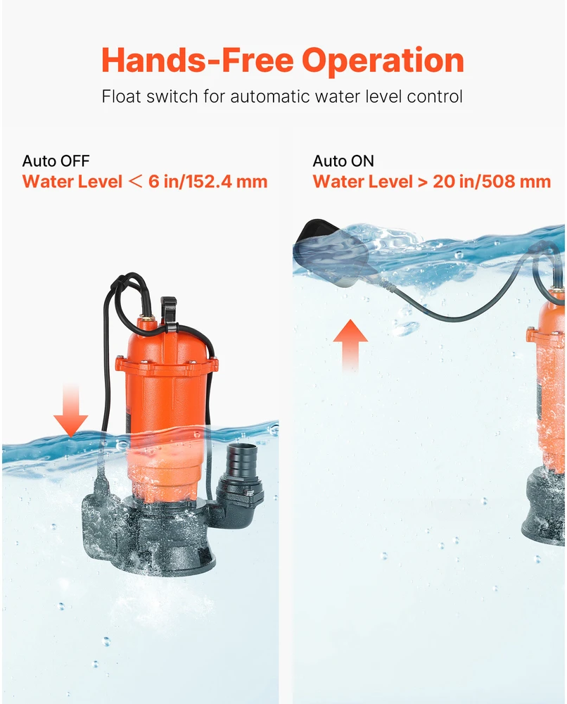 VEVOR 1500 W povandeninis nuotekų siurblys