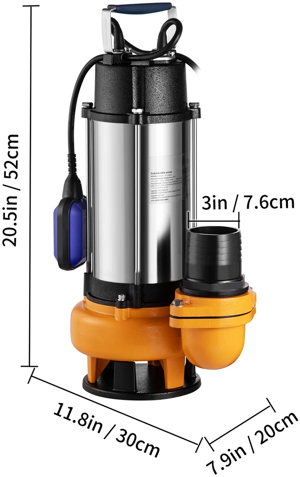 VEVOR Panardinamas vandens siurblys 2200W su plūduriu