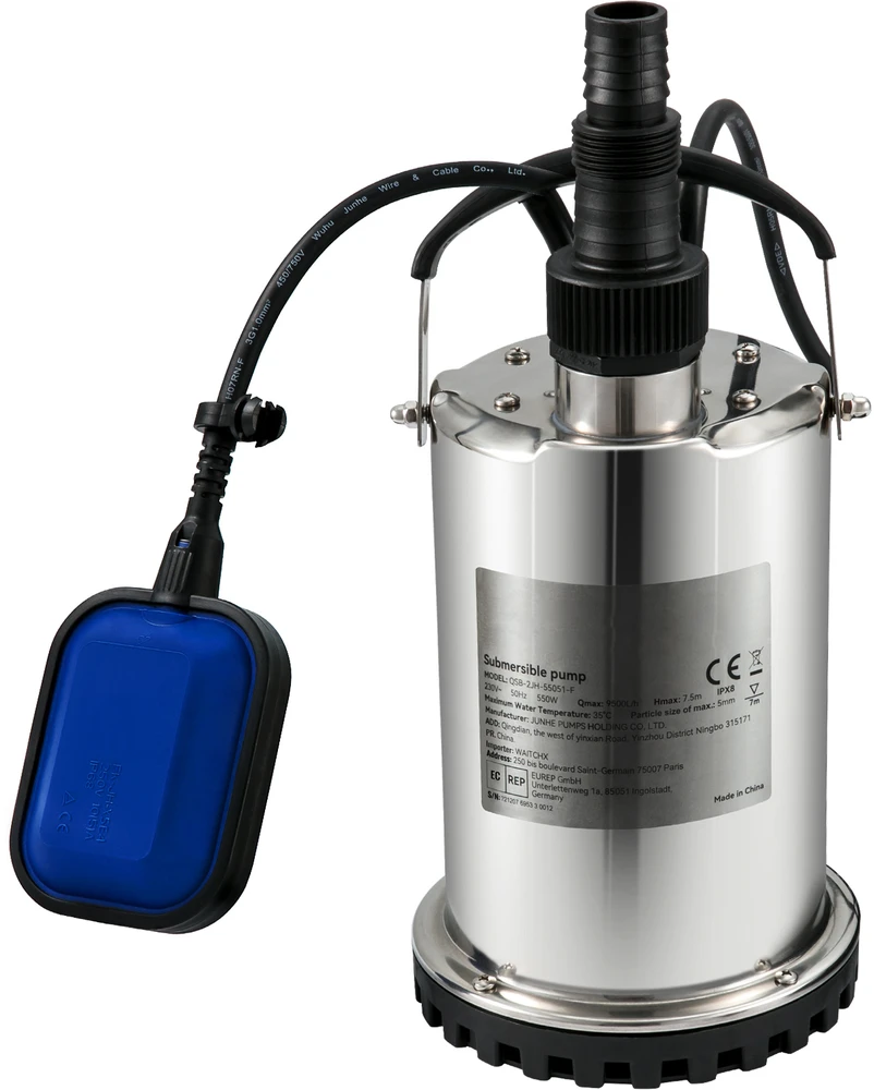 VEVOR Panardinamas vandens siurblys 550W, 9500 L/val.