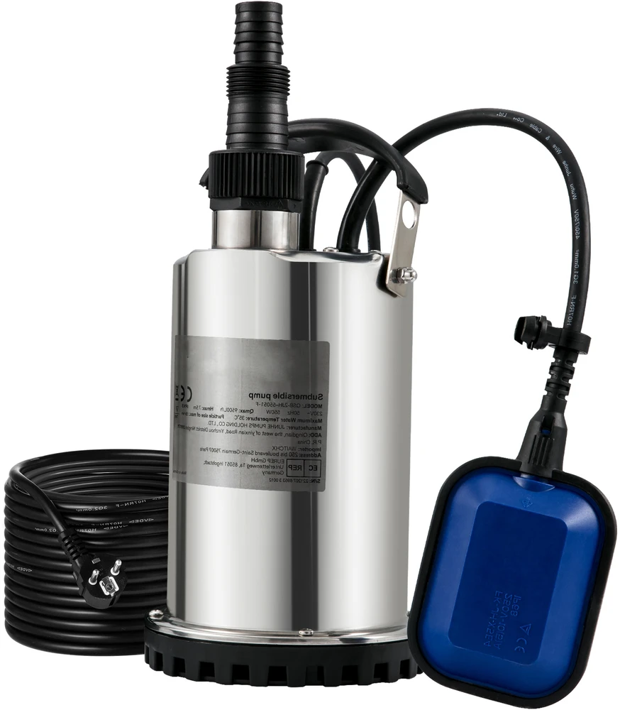 VEVOR Panardinamas vandens siurblys 550W, 9500 L/val.