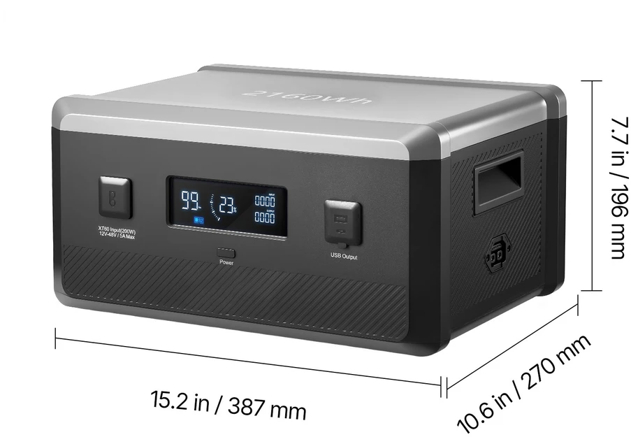 VEVOR Papildoma nešiojama elektrinė baterija, 2160Wh