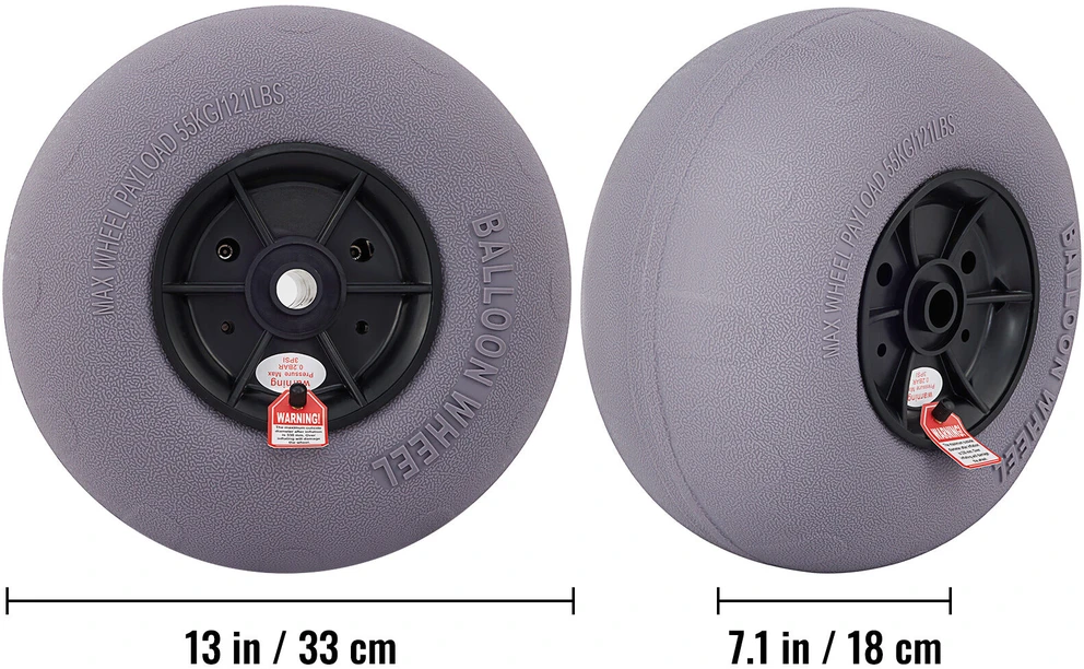 VEVOR Pliažo balioniniai ratai, 33 cm smėlio padangos