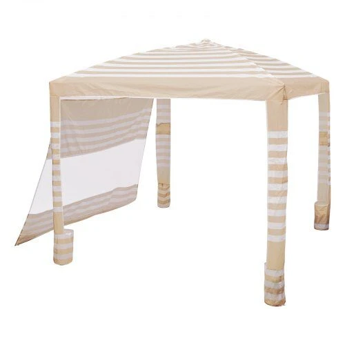 VEVOR Paplūdimio pavėsinė su šonine sienele, 2,4 x 2,4 m