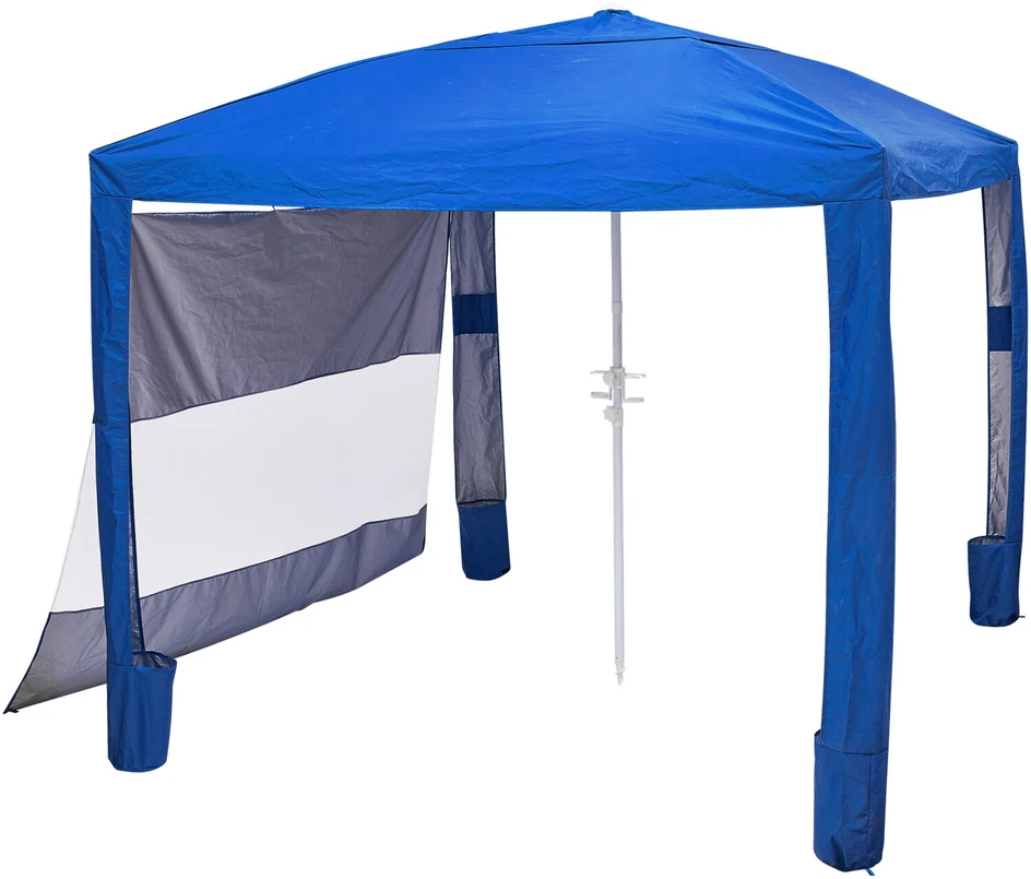 VEVOR Paplūdimio pavėsinė su šonine siena, 2.4 x 2.4 m