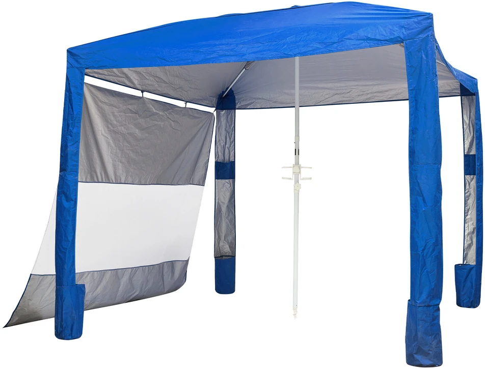 VEVOR Paplūdimio pavėsinė su šonine siena, 2.4 x 2.4 m