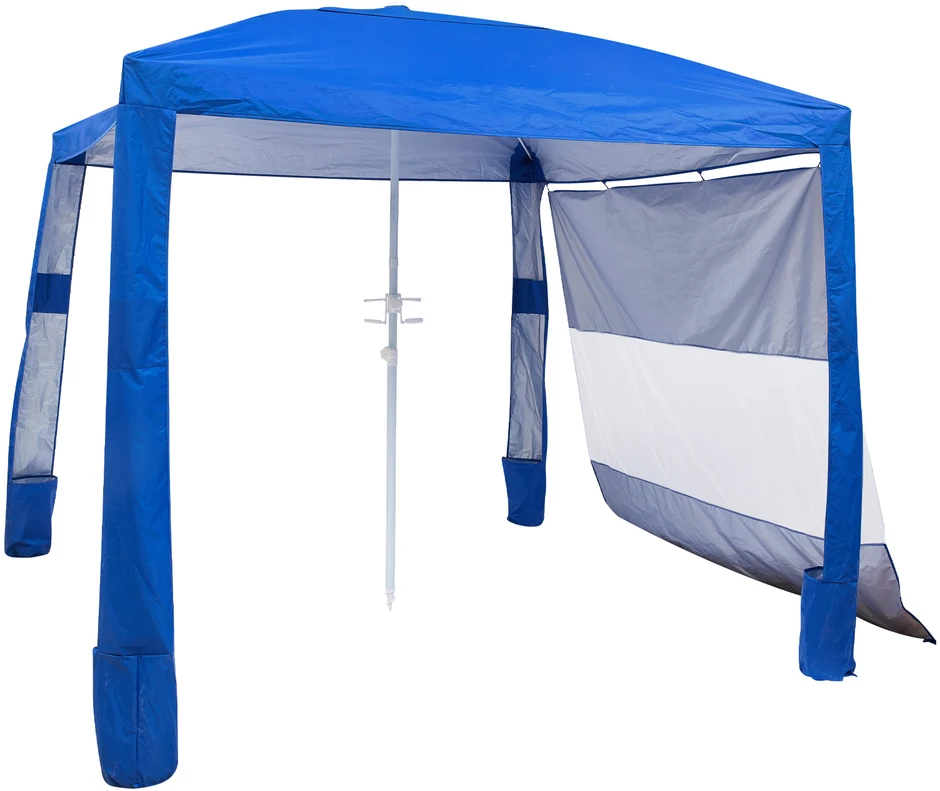 VEVOR Paplūdimio pavėsinė su šonine siena, 2.4 x 2.4 m