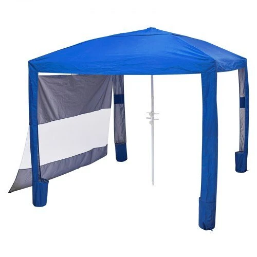VEVOR Paplūdimio pavėsinė su šonine siena, 2.4 x 2.4 m