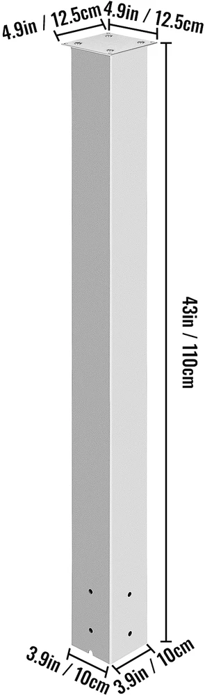 VEVOR Pašto dėžutės stovas, 109 cm, baltas, Q235 plienas, paviršinis montavimas