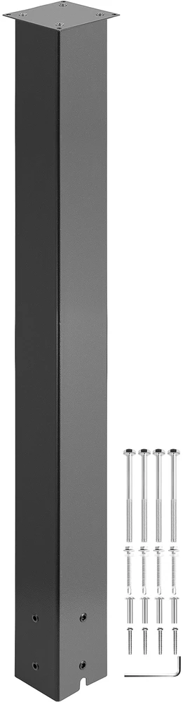 VEVOR Juodos pašto dėžutės stulpo rinkinys, 109,5 cm plieno paviršiaus montavimo stulpas, lauko pašto dėžutės stulpas, metalinis pašto dėžutės stovas, plieno pašto dėžutės stulpas