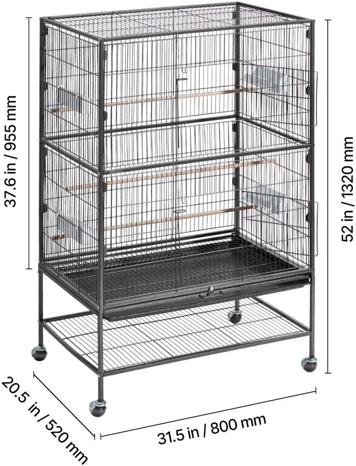 VEVOR Paukščių narvas, 800 x 520 x 1320 mm
