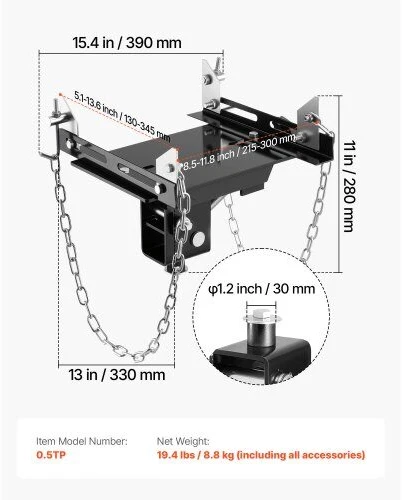 VEVOR Pavarų dėžės keltuvo adapteris, 500 kg talpa