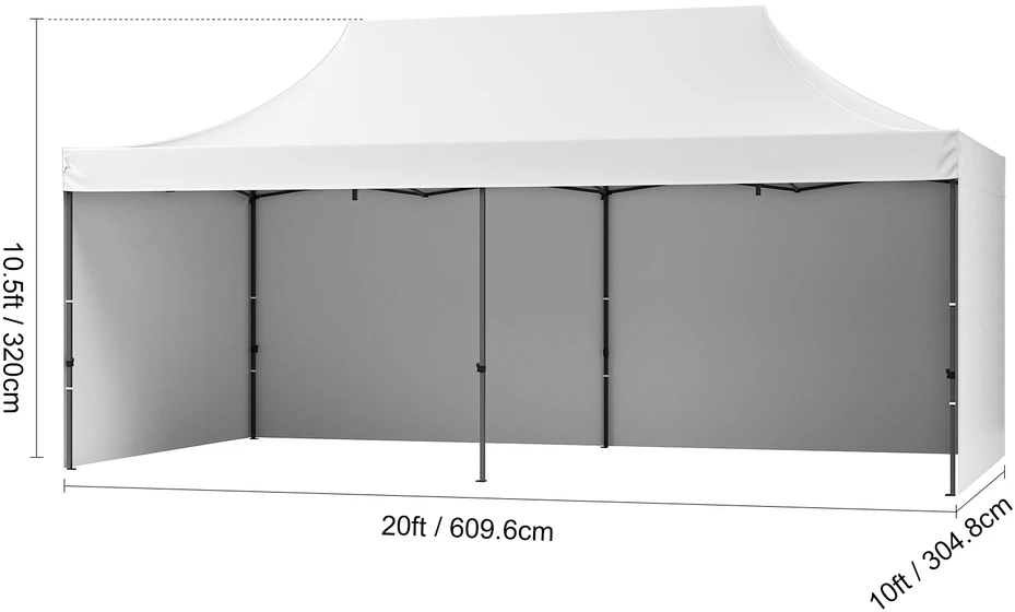 VEVOR Lauko pavėsinė su sienelėmis ir maišu, 10x20 FT