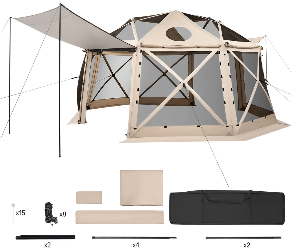 VEVOR Išskleidžiama sferinė pavėsinė 4.57 x 4.57 m