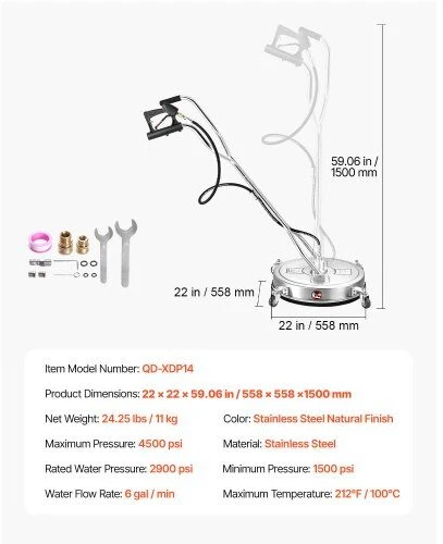 VEVOR 22" plovimo įrenginys su keturiais ratais