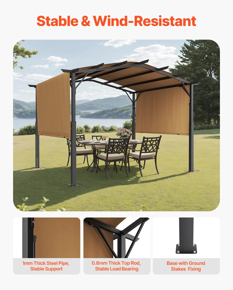 VEVOR 10x10 ft lauko pergola su stogu