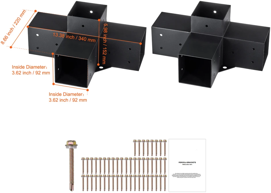 VEVOR Pergolos laikiklių komplektas 4"x4"