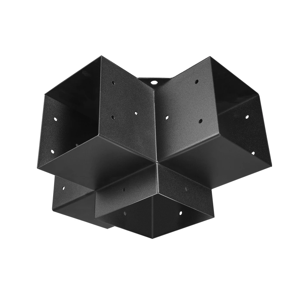 VEVOR Pergolos laikiklių rinkinys 152,4 x 152,4 mm, 4 krypčių tvirtas kampinis laikiklis, stulpo pagrindas