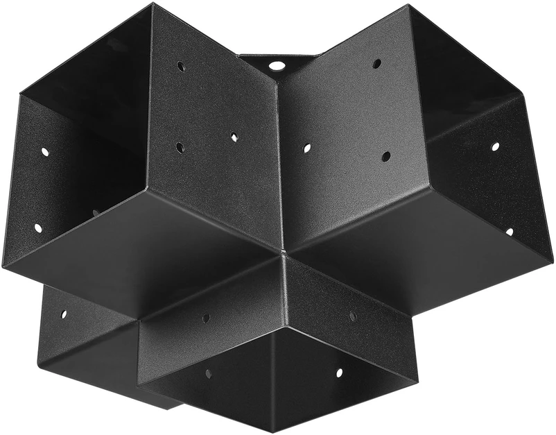 VEVOR Pergolos laikiklių rinkinys 152,4 x 152,4 mm, 4 krypčių tvirtas kampinis laikiklis, stulpo pagrindas