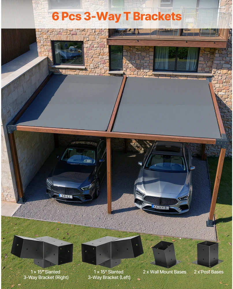 VEVOR Pergolės laikiklių rinkinys, 92x92 mm medienai