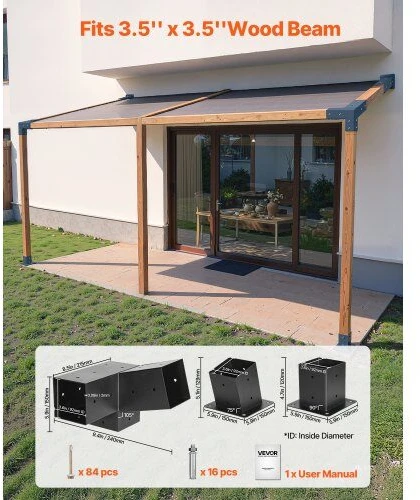 VEVOR Pergolės laikiklių rinkinys, 92x92 mm medienai