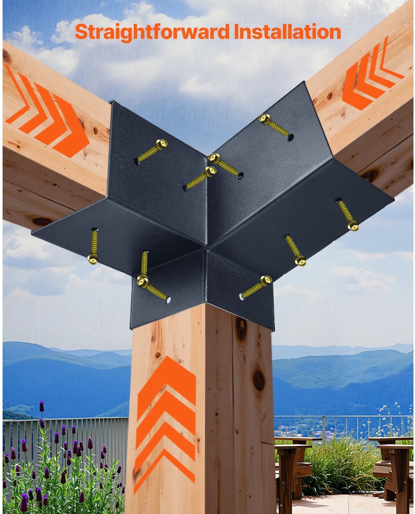 VEVOR Pergolės laikiklių rinkinys, 92x92 mm medienai
