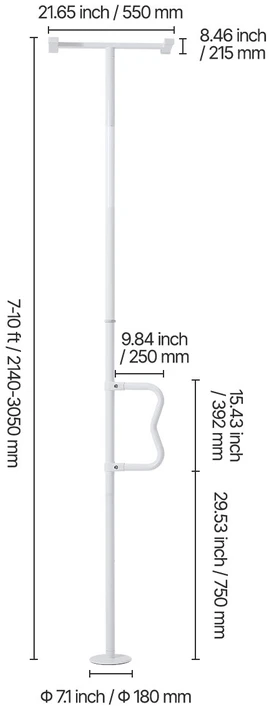 VEVOR Grindų ir lubų atraminis strypas iki 136 kg