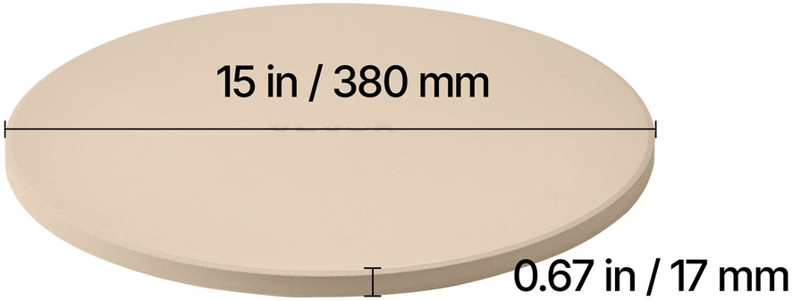 VEVOR Apvali picos akmens plokštė 381 mm iš kordierito