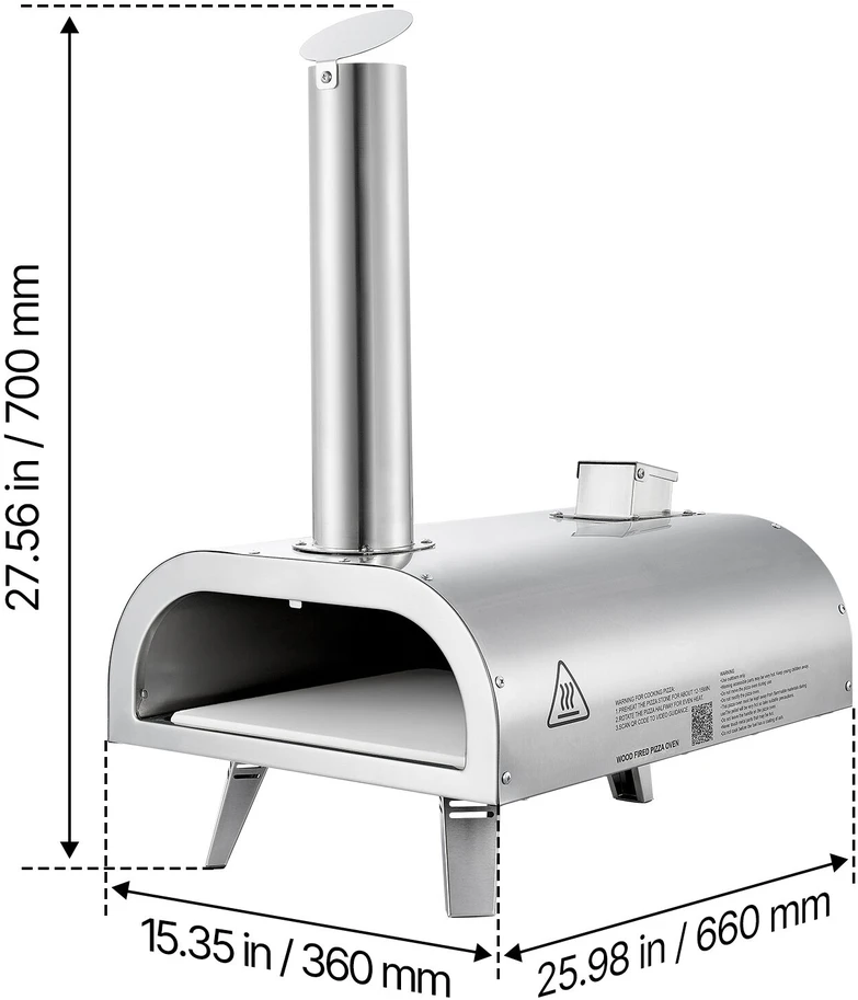VEVOR 12 colių lauko picos krosnelė nešiojamai