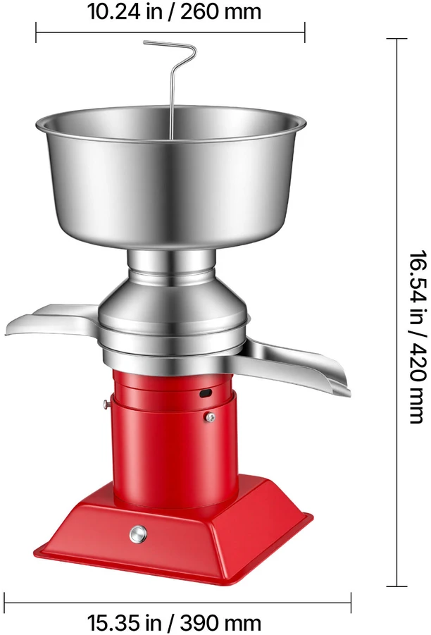 VEVOR Elektrinis pieno grietinėlės separatorius, 4.5L talpa