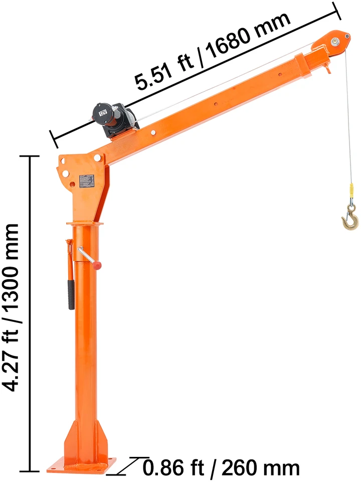 VEVOR Elektrinis sunkvežimio kranas 360° 499 kg keliamas