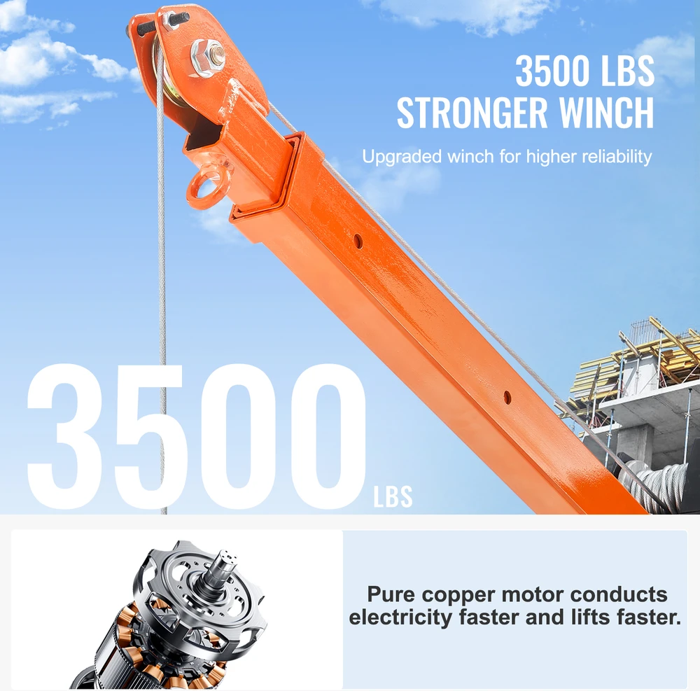 VEVOR Elektrinis sunkvežimio kranas 360° 499 kg keliamas