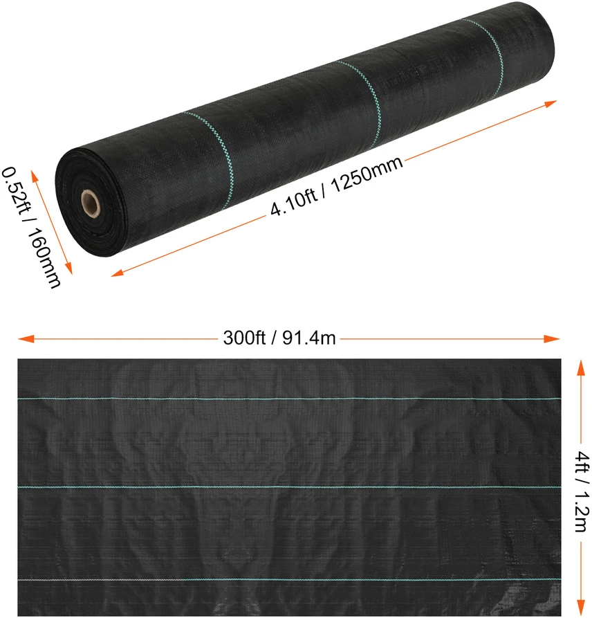 VEVOR 4x91,4 m piktžolę stabdantis audinys