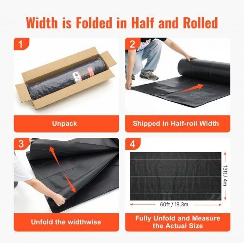 VEVOR Geotekstilė nuo piktžolių 4m x 18m