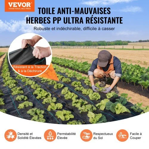 VEVOR Piktžolių kontrolės audinys 1 x 50 m