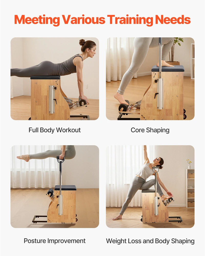 VEVOR Pilates kėdė su padalytu pedalu viso kūno treniruotėms