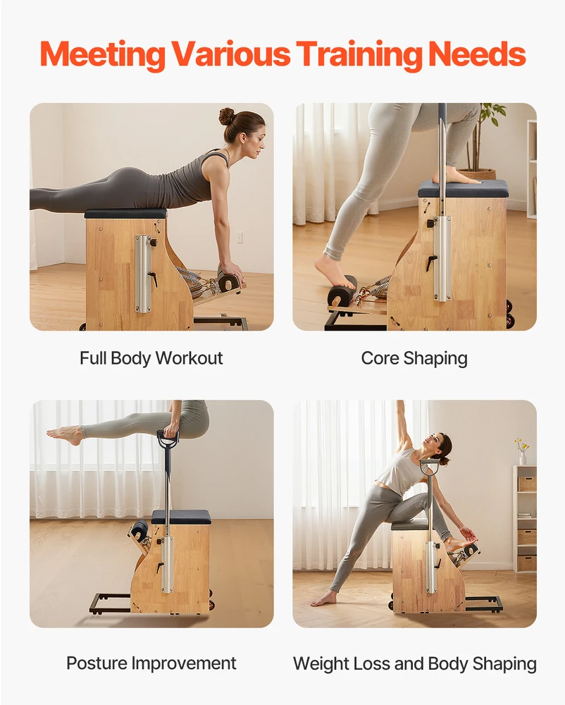 VEVOR Pilates kėdė su padalytu pedalu viso kūno treniruotėms