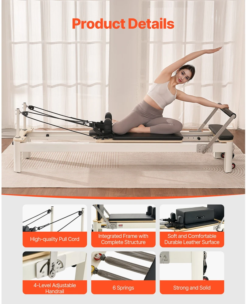VEVOR Pilates reformer treniruoklis namams su pasipriešinimu
