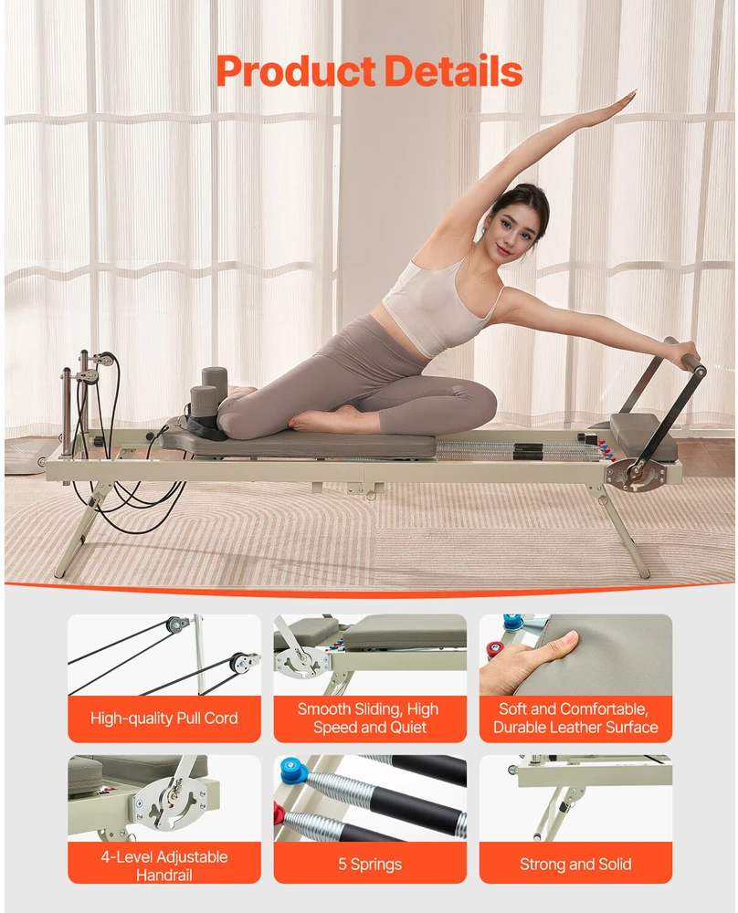VEVOR Sulankstomas pilates reformeris namų treniruoklis
