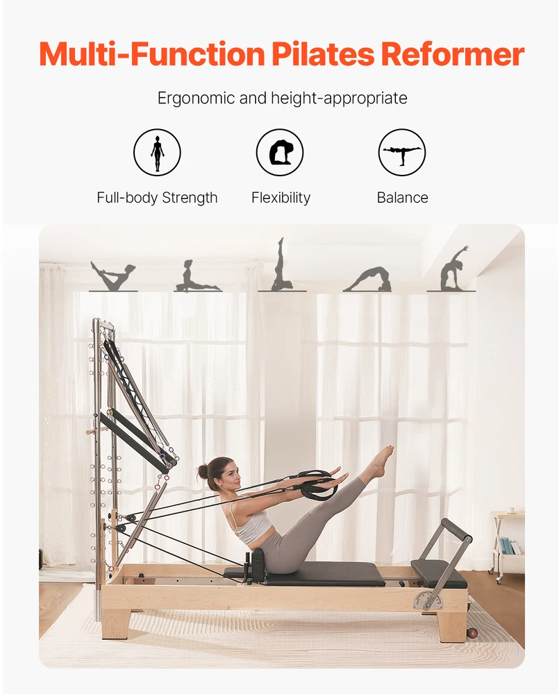 VEVOR Medinis pilates reformeris namų pratimams