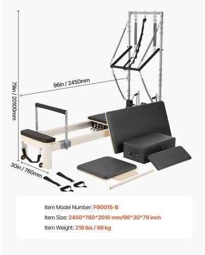 VEVOR Pilates reformeris su pasipriešinimu namų sporto salei