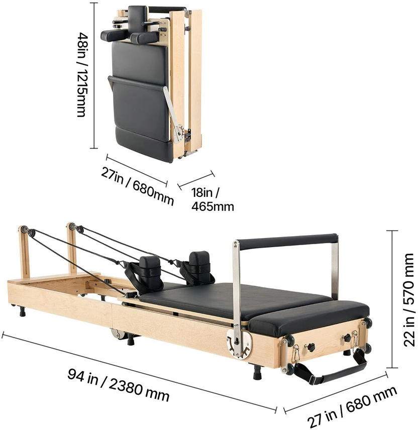 VEVOR Sulankstomas medinis pilates treniruoklis namams
