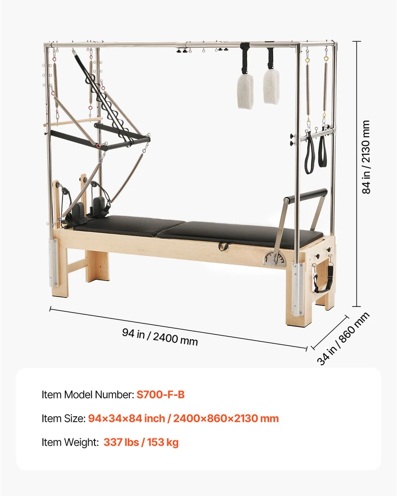 VEVOR Medinis pilates reformeris namų treniruotėms