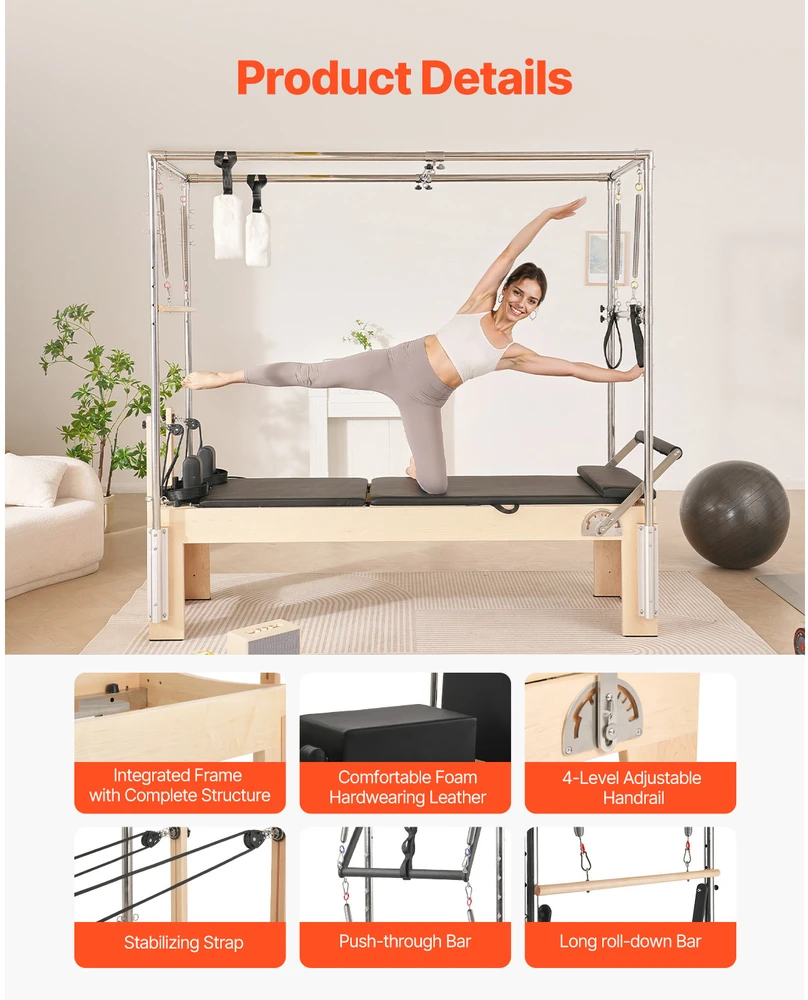 VEVOR Medinis pilates reformeris namų treniruotėms