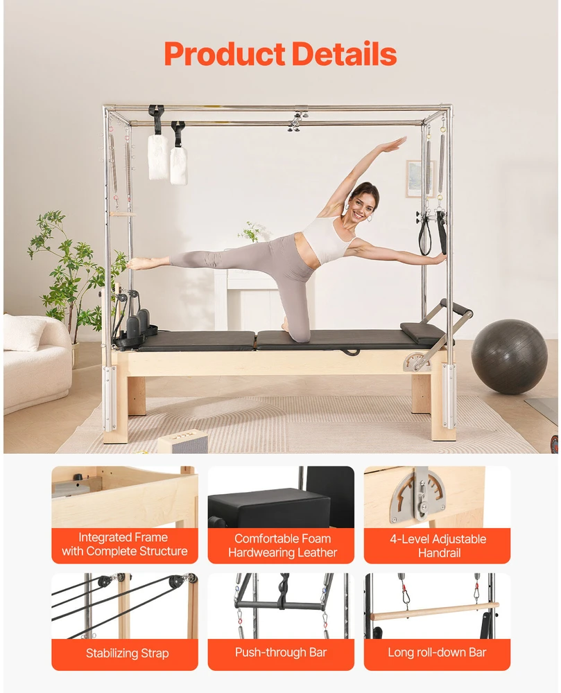 VEVOR Medinis pilates reformeris namų treniruotėms