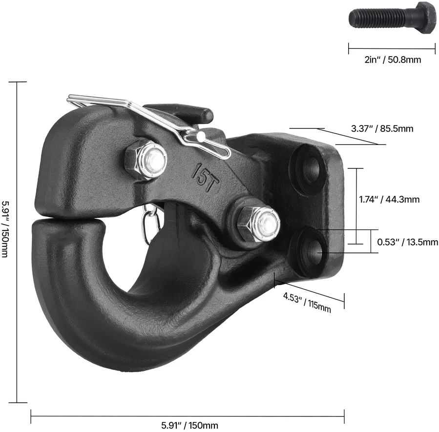 VEVOR Pintle tipo vilkiko vilkimas su 2.5-3 cm kilpa