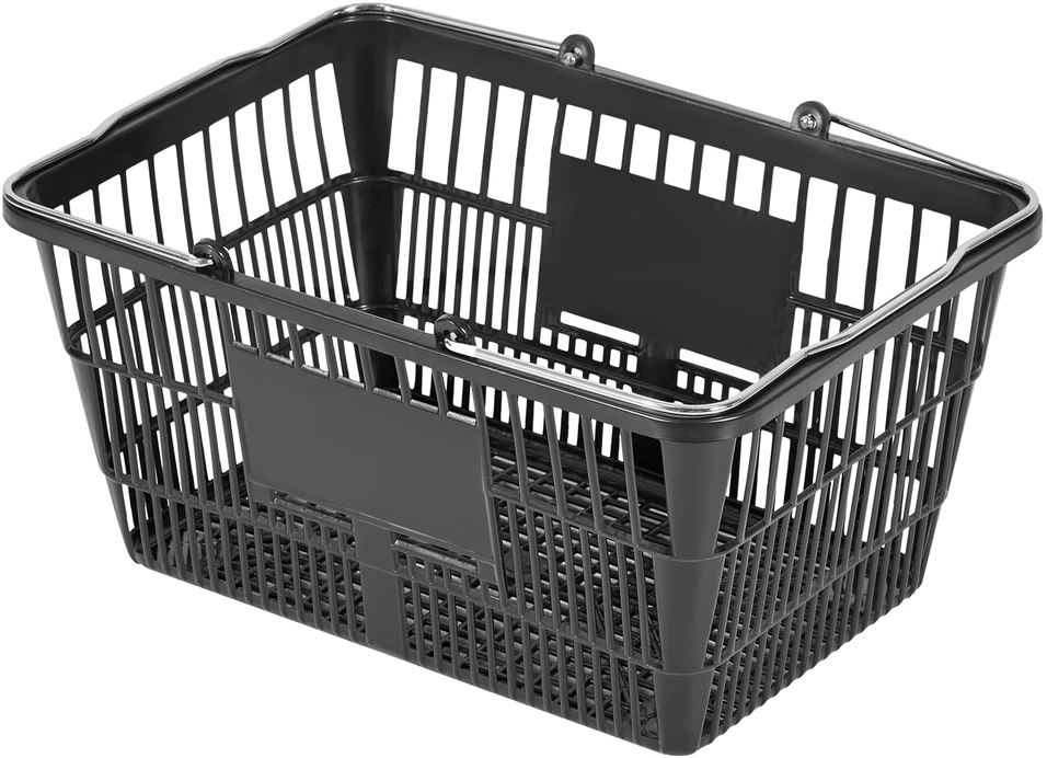 VEVOR Pirkinių krepšeliai, 12 vnt, 21 l, juodi