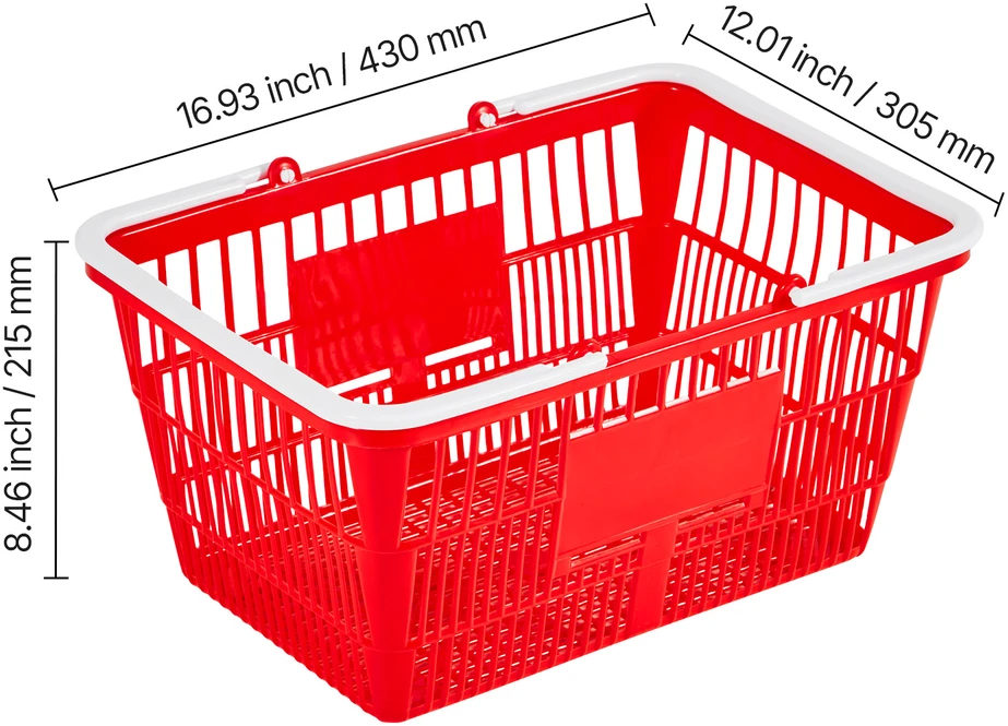 VEVOR Parduotuvės krepšiai, 20 vnt, 21 l raudoni